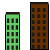 El edificio marrón es más alto que el edificio verde.