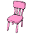 una silla rosada