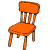 una silla anaranjada