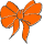 an orange bow