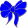a blue bow