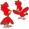 degli uccelli rossi