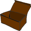 una scatola marrone