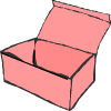 una scatola rosa