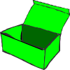 una scatola verde