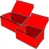 一些红色的盒子