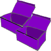 some purple boxes