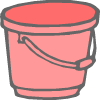 一个粉红色的水桶