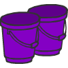 一些紫色的水桶
