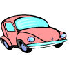 ένα ροζ αυτοκίνητο