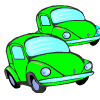 birkaç yeşil araba