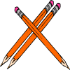一些橘色的铅笔