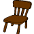 μια καφέ καρέκλα