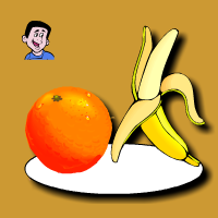 Una manzana y una naranja