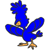 un oiseau bleu