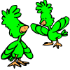 des oiseaux verts