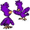 des oiseaux violets