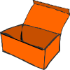 une boîte orange