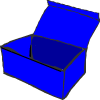 une boîte bleue