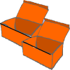 des boîtes orange
