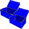 des boîtes bleues