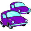 des voitures violettes