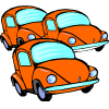 des voitures orange