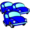 des voitures bleues