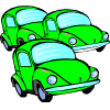 des voitures vertes