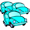 des voitures turquoise
