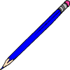 un crayon bleu