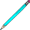 un crayon turquoise