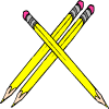 des crayons jaunes