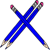 des crayons bleus
