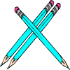 des crayons turquoise