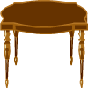 une table marron