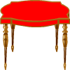 une table rouge