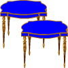 des tables bleues