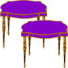 des tables violettes