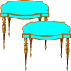 des tables turquoise